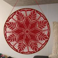 Traumfänger, Sonnenfänger, Mandala, Dreamcatcher, Fensterbild, 30 cm, Rot Bild 4