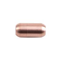 Edelstahl Magnetverschluss Rosegold 18x7mm (ID 5mm) gebürstet für rundes Leder und Bänder Bild 2