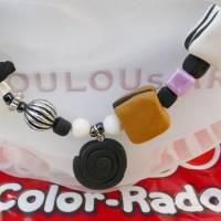 *COLORADO*  Kette aus handgefertigten Polymer Clay Perlen in Form von Lakritz Konfekt Bild 5