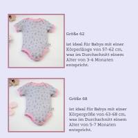 Babybody hellgrau-rosa Kurzarm, Unterziehbody für Babys, Body Amerikanischer Ausschnitt, Body mit Hasen und Enten Bild 10