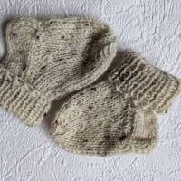 BabySöckchen - Neugeborenen-Söckchen beige Tweed Bild 1