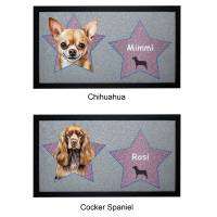 Hunde Napfunterlage mit Name 44x25 Sterne - Walk of Hund Futtermatte personalisiert Bild 3