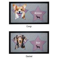 Hunde Napfunterlage mit Name 44x25 Sterne - Walk of Hund Futtermatte personalisiert Bild 4