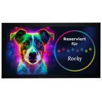 Futtermatte Jack Russell Terrier mit Name im Neon-Design Napfunterlage personalisiert Bild 1