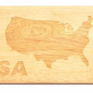 Frühstücksbrett USA Amerika Gravur Brotbrett Holz Vereinigte Staaten Bild 2