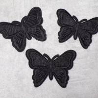 Schwarz Schmetterling   Patch Applikation gestickt Aufbügler Bild 1