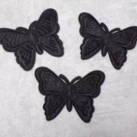 Schwarz Schmetterling   Patch Applikation gestickt Aufbügler Bild 2