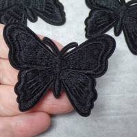 Schwarz Schmetterling   Patch Applikation gestickt Aufbügler Bild 3