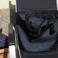 Shopper Einkaufstasche abwaschbar *Schwarz mit Farbsprenkeln* Bild 3