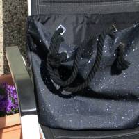 Shopper Einkaufstasche abwaschbar *Schwarz mit Farbsprenkeln* Bild 5