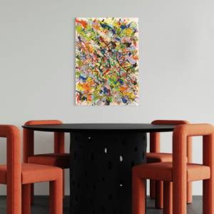 Abstraktes Farbenfrohes Gemälde „Dancefloor“ - Original Kunst - 50x70cm - Acrylmalerei - Wanddekoration - Happy Vibes Bild 7