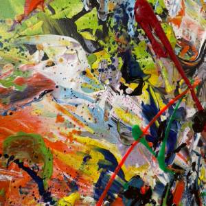 Abstraktes Farbenfrohes Gemälde „Dancefloor“ - Original Kunst - 50x70cm - Acrylmalerei - Wanddekoration - Happy Vibes Bild 8