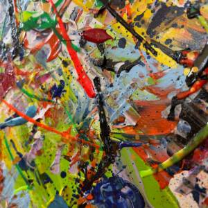 Abstraktes Farbenfrohes Gemälde „Dancefloor“ - Original Kunst - 50x70cm - Acrylmalerei - Wanddekoration - Happy Vibes Bild 9