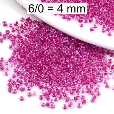 Rocailles - Perlen - inside color violett rot - ca. 4mm - Glas