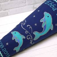 Schultüte Delfin blau türkis Stoff Zuckertüte 70cm oder 85cm Bild 3