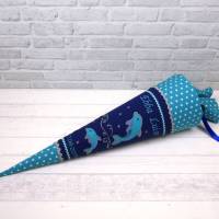 Schultüte Delfin blau türkis Stoff Zuckertüte 70cm oder 85cm Bild 4