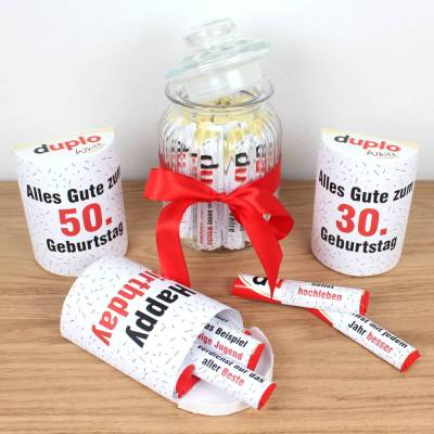 SOFORT DOWNLOAD - Duplo Banderolen 40 Geburtstag Geschenk Last Minute DIY