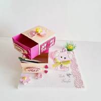 Taufe, Geburt, niedliches Geldgeschenk mit rosa Elefant Geschenkbox Bild 1