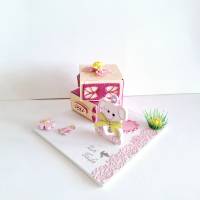Taufe, Geburt, niedliches Geldgeschenk mit rosa Elefant Geschenkbox Bild 3