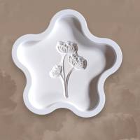 Raysin Schalen mit Relief Pusteblume, Tablett zur Aufbewahrung, Schale Blume, Oval, Quadrat Bild 2