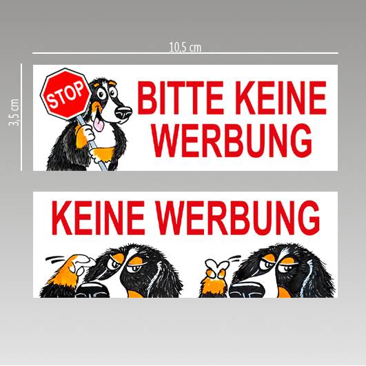 2er Set Briefkasten Aufkleber BITTE KEINE WERBUNG / KEINE