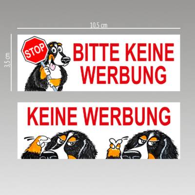 2er Set Briefkasten Aufkleber BITTE KEINE WERBUNG / KEINE WERBUNG