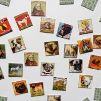 Handmade Vintage Legespiel für Erwachsene Hunde 22 Paare 44 Karten Bild 2