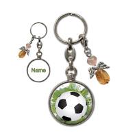 Metall Schlüsselanhänger mit Name und Fußball Motiv | abnehmbarer Schutzengel in 3 Farben zur Auswahl Bild 7