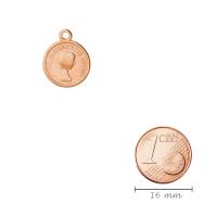 Zamak-Anhänger Münze rose gold 13mm 24K rose vergoldet für Armbänder, Ketten, Ohrringe Bild 2