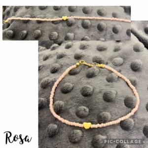 Zartes Perlenarmband „Candies“, verschieden farbige Rocailles in poppigen Farben mit Herz Detail, Hummerverschluss, Miyu Bild 4
