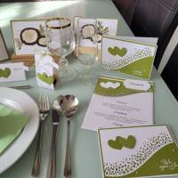 Hochzeits-Papeterie, Einladung, Dankes-Karten, Gastgeschenk, Tischkarten, Menükarten, Stampin up Bild 4