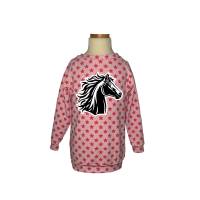 Handmade Pullover aus French Terry mit Pferd und Wunschnamen- Langarmshirt Stars meliert Größe 80-152 Bild 2