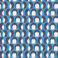 Westfalenstoffe Junge Linie Pinguine auf blau Baumwolle Webware Druckstoff Bild 1