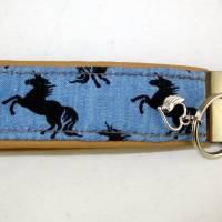 Schlüsselanhänger Einhorn blau Schlüsselband Anhänger für Schlüssel mit Schlüsselring und Kunstleder Bild 2