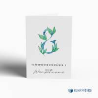 Personalisierte Glückwunschkarte Hochzeit mit Wunschname | Floral Natur Symbol | Kombi Mrs Mr | A6 mit Briefumschlag Bild 1