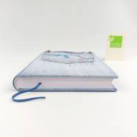 Notizbuch, Jeans Upcycling, DIN A5, hellblau, Recycling-Papier, Unikat Bild 2
