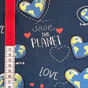 French Terry/Sommersweat Hanjo „Save the Planet“, Erde, Welt Bild 3