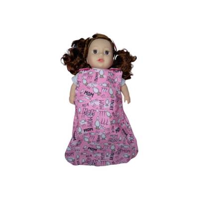 Entzückender rosa Puppenschlafsack für 43cm Puppen