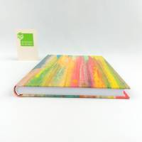 Notizbuch, A5, Acrylfarbe bunt, Fadenheftung, handgefertigt Bild 3