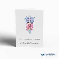 Personalisierte Glückwunschkarte Hochzeit mit Wunschname | Floral Blumenstrauß | Kombi Mrs Mr | A6 mit Briefumschlag Bild 1