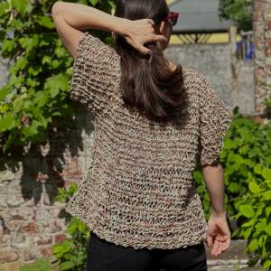 handgestrickter Sweater / Shirt aus Bauwolle / Leinen Bild 3