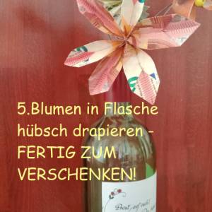 Download - DIY Geschenk - Etikett für leere Weinflasche mit Geldblumen (hier NUR Etikett-Download! zu kaufen) Bild 7