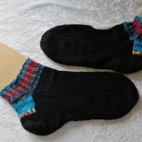 Herren Sneaker Socken handgestrickt, Größe 44/45, Stricksocken, Wollsocken große Größe Bild 4