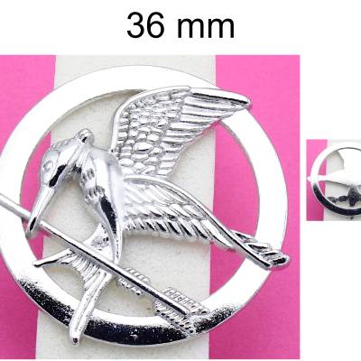 Anhänger - Vogel - silber - ca. 36 mm - Metall