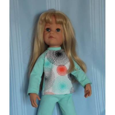 Schlafanzug grün für 45-50 cm Stehpuppen