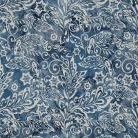 Viskosegewebe, handgebatikt, jeansblau-weiß, 140 cm breit, Meterware, Preis pro 0,5 lfdm Bild 1