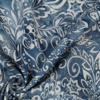 Viskosegewebe, handgebatikt, jeansblau-weiß, 140 cm breit, Meterware, Preis pro 0,5 lfdm Bild 3