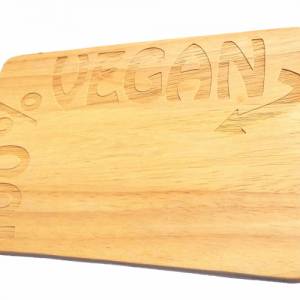 Frühstücksbrett 100% vegan Gravur Holz veggie Brotbrett - Geschenk für Veganer Bild 3