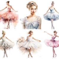 Bügelbilder Bügelmotiv Ballerina Ballett Tänzerin tanzen Prinzessin Mädchen Höhe 10cm Bild 1