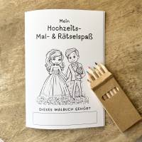 Malbuch Nr. 2 | Malbuch Hochzeit für Kinder | Mal - & Aktivitätenbuch | Rätselspaß für Kinder | DIN A5 Bild 1